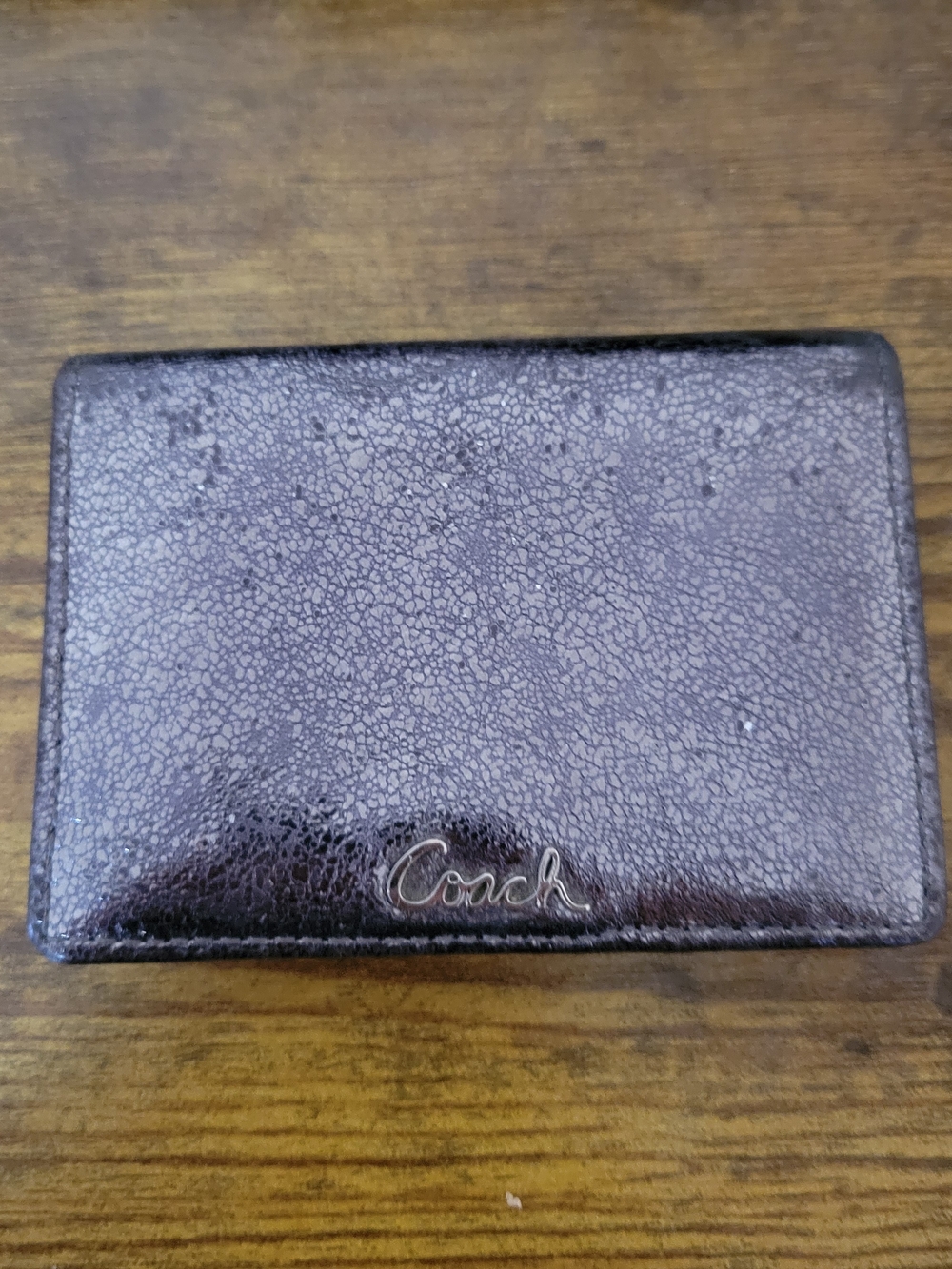 Coach Men’s Dark Brown Pebbled Leather Card Holder